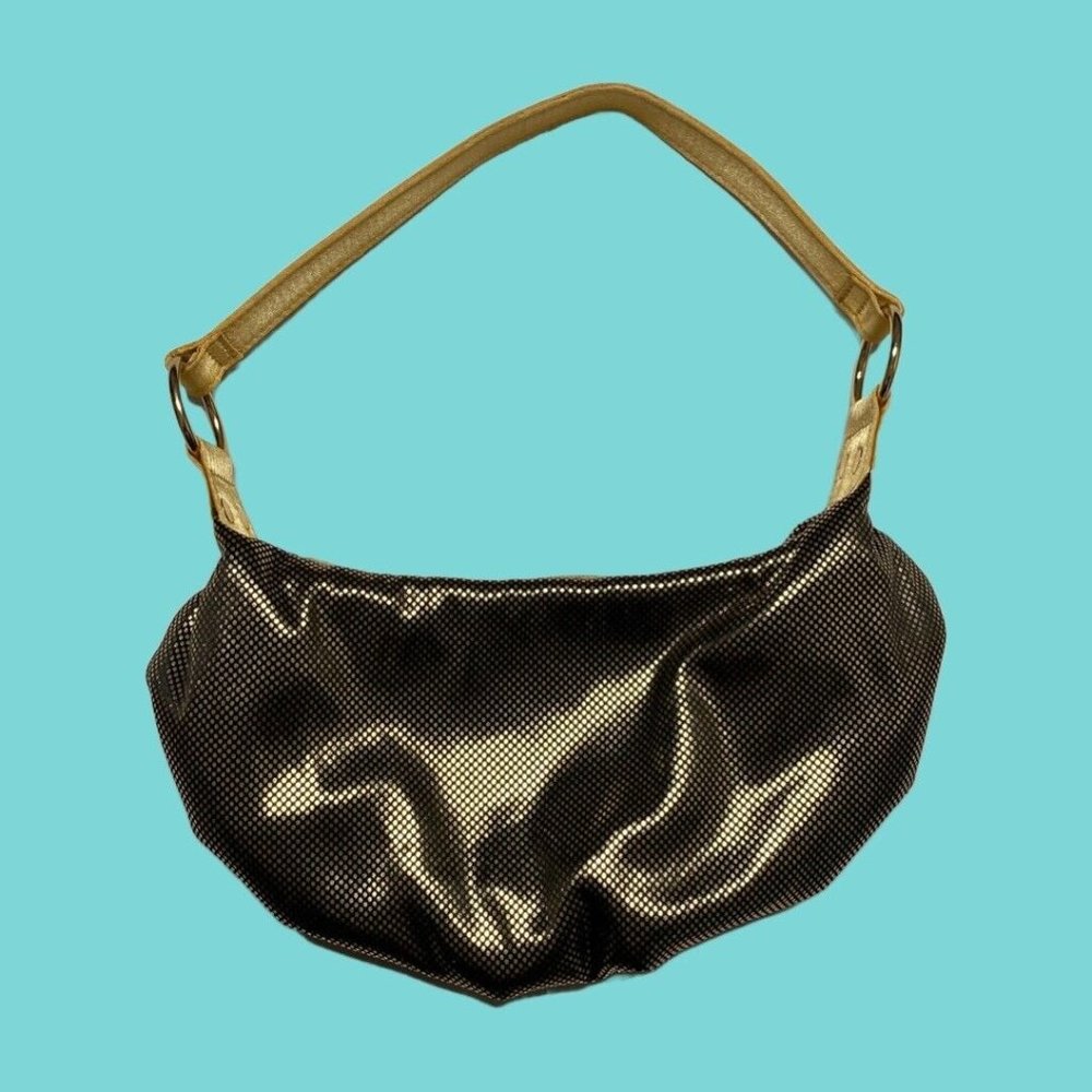 Shiny Gold Baguette Mini Purse